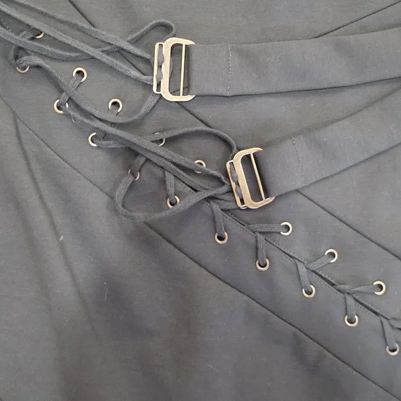 L.A.M.B. Gwen Stefani One Shoulder Mini Dress Military Olive Silk Lined Sz 10 - Picture 7 of 13